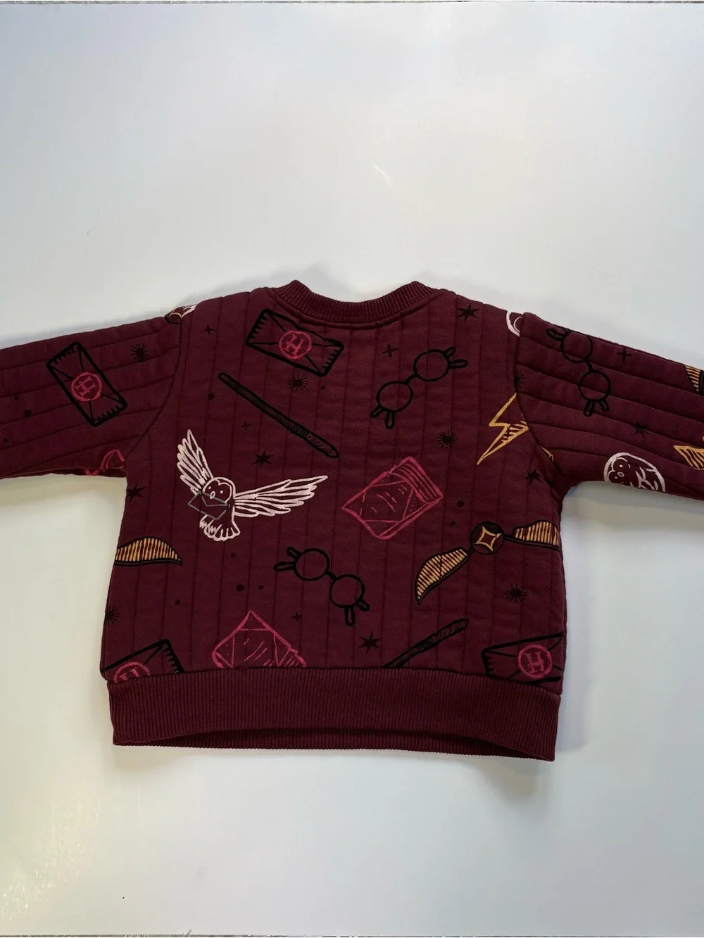 Harry Potter Kids Burgundy Print Quilted Pullover